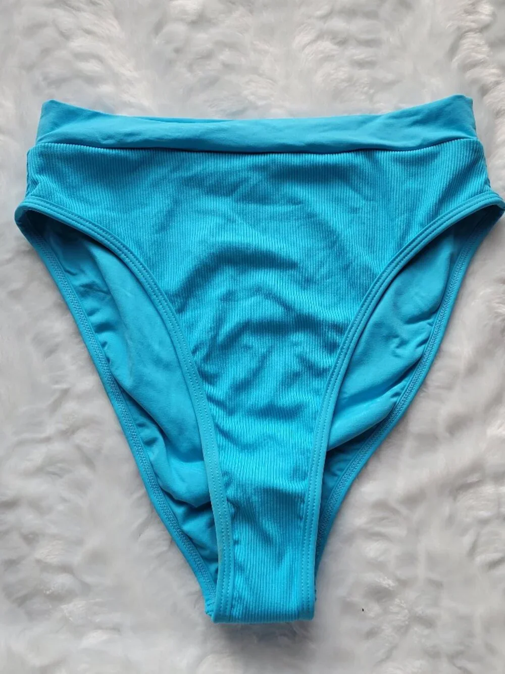 L*Space Blue  Bikini Bottom Women's Medium Ribbed Swimwear by Revolve NWOT
